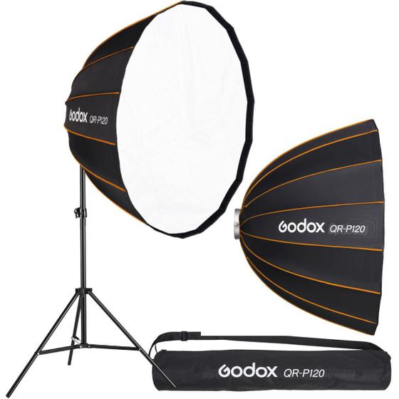 Softbox Parabólico Godox Qrp120 Bowens 120cm Quick Release E Tripé