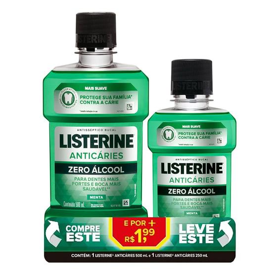 Imagem de Sol Bucal Listerine 500ml Anticaries+Lv250ml Anticaries