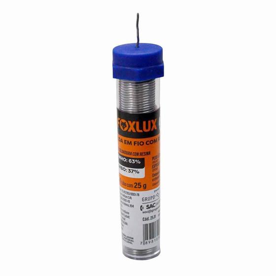 Imagem de Solda em Fio com Resina 1 mm Tubo 25 g FoxLux