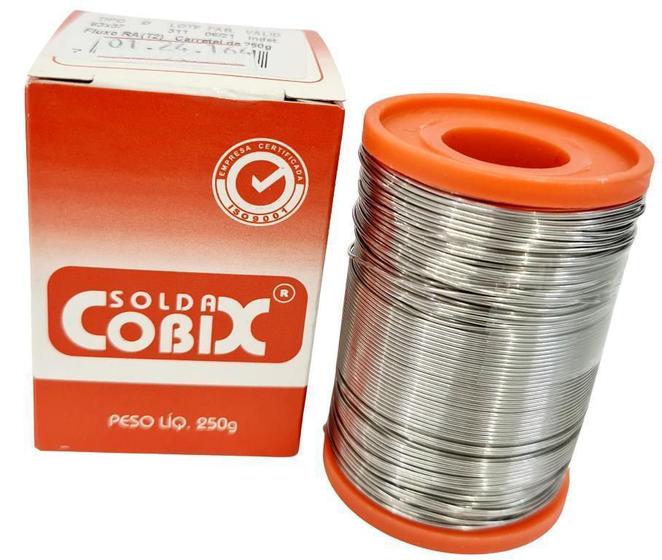 Imagem de Solda Estanho 0,5Mm Com Fluxo Rolo 250G - Cobix Coral