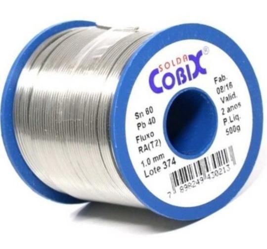 Imagem de Solda Estanho 60X40 1Mm Com Fluxo Ra T2 Rolo 500G - Cobix