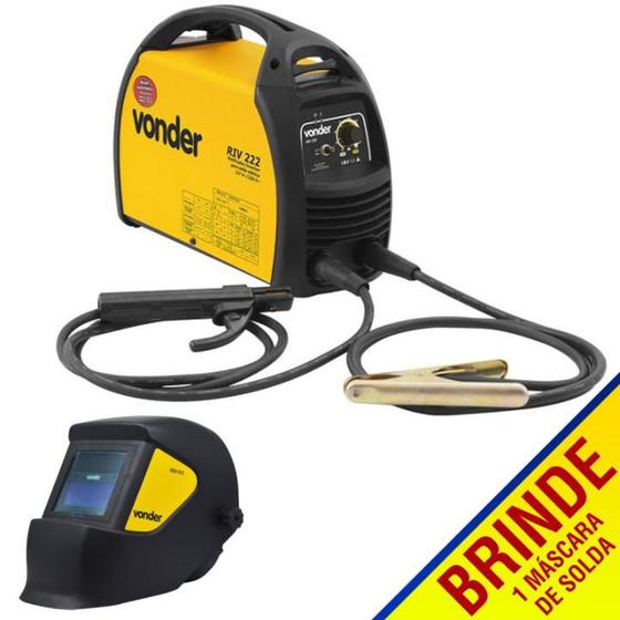 Solda Inversora 222 RIV Bivolt + 1 Máscara de Solda Automática MSV-012 VONDER Menor preço em Solda Inversora 222 RIV Bivolt + 1 Máscara de Solda Automática MSV-012 VONDER