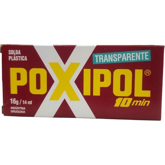 Imagem de Solda Pástica Epóxi Bicomponente Poxipol Transparente 16gr / 14 Ml