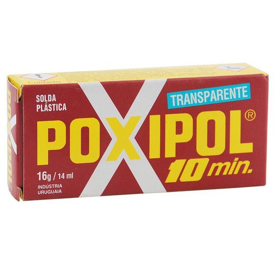 Imagem de Solda Plástica Transparente com 2 Componentes 16g Unitário Poxipol