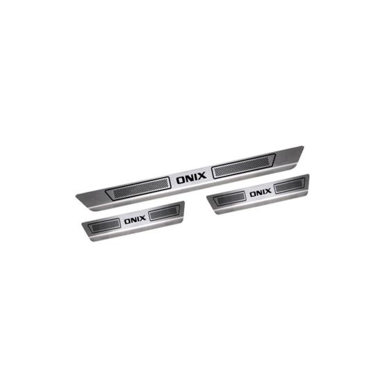 Imagem de Soleira Aço Inox Onix Todos Kit Pisante Com Nome
