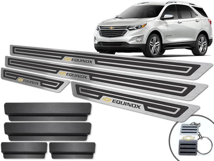 Imagem de Soleira Com Vinil Chevrolet Equinox Preto Alto Relevo