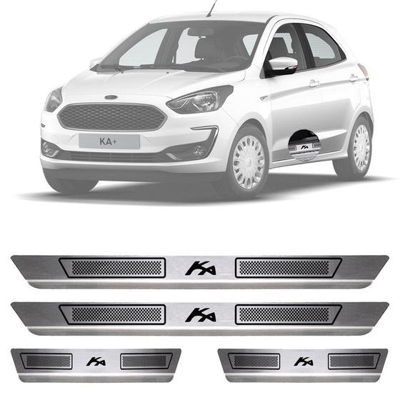 Imagem de Soleira de Aço Inox Escovado Ford Ka 4 Portas 2015 16 17 18 19