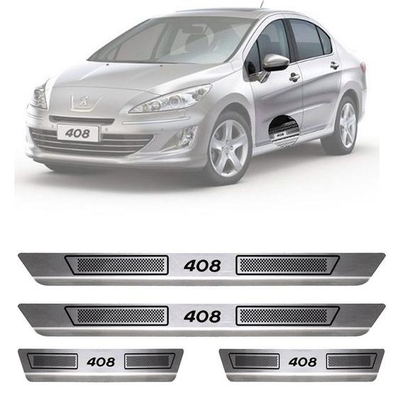 Imagem de Soleira de Aço Inox Escovado Peugeot 408 4 Portas 2011 12 13 14 15 16 17 18