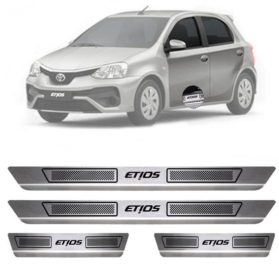 Imagem de Soleira de Aço Inox Escovado Toyota Etios 4 Portas 2012 13 14 15 16 17 18 19