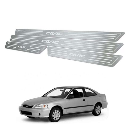 Soleira de porta honda civic 2000 até 2005 aço inox Menor preço em Soleira de porta honda civic 2000 até 2005 aço inox