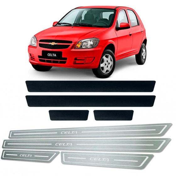 Soleira de Porta Vinil Chevrolet Celta 2000 a 2016 Aço Inox Menor preço em Soleira de Porta Vinil Chevrolet Celta 2000 a 2016 Aço Inox