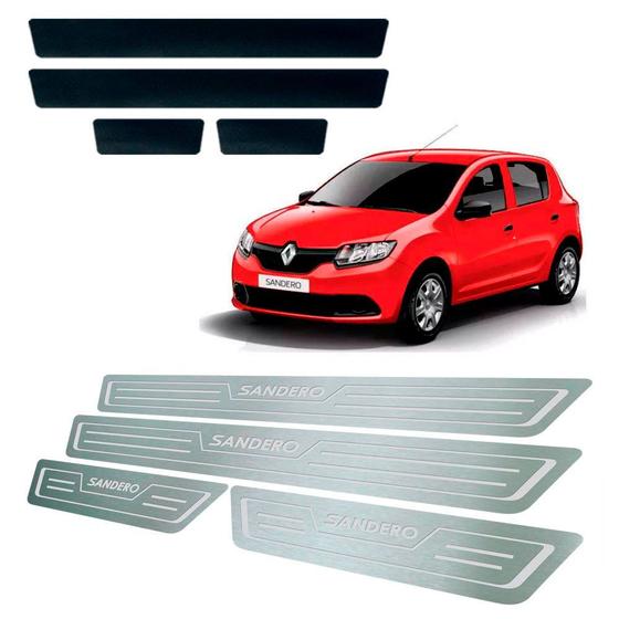 Soleira de Porta Vinil Renault Sandero 2015 a 2019 Aço Inox Menor preço em Soleira de Porta Vinil Renault Sandero 2015 a 2019 Aço Inox