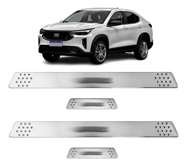 Imagem de Soleira para Porta Lateral Tuning Esportiva para carros 4 Portas (ABS) CROMADO Personalizado FASTBACK