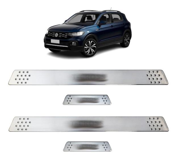 Imagem de Soleira para Porta Lateral Tuning Esportiva para carros 4 Portas (ABS) CROMADO Personalizado T-CROSS