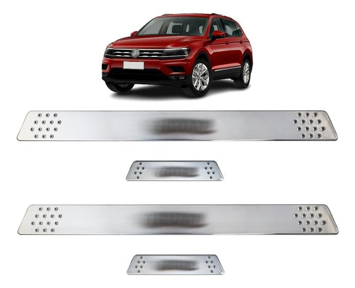 Imagem de Soleira para Porta Lateral Tuning Esportiva para carros 4 Portas (ABS) CROMADO Personalizado TIGUAN