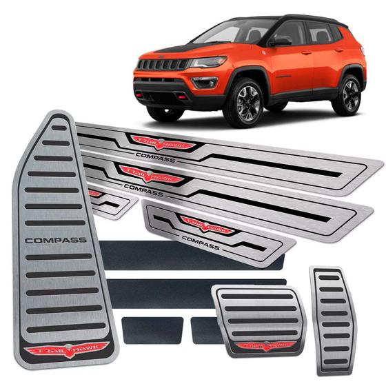 Soleira Pedaleira Descanso Compass Trailhawk Preto Menor preço em Soleira Pedaleira Descanso Compass Trailhawk Preto
