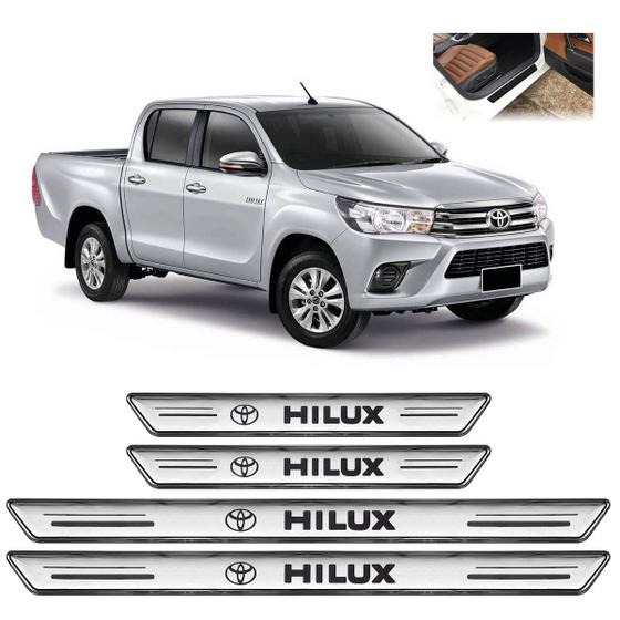 Imagem de Soleira Platinum Toyota Hilux 2006 a 2020 4 Peças Prata