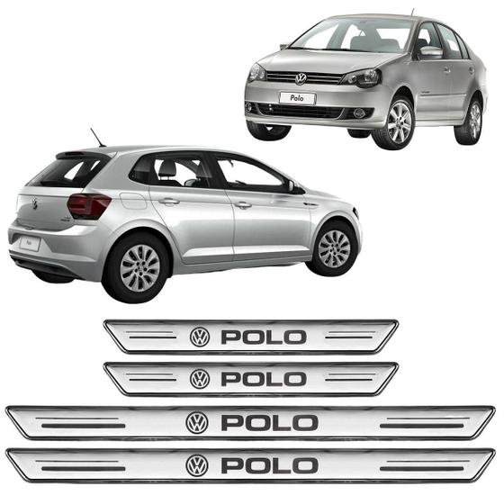 Imagem de Soleira Platinum Vw Polo 2002 A 2020 4 Peças Prata Sp127