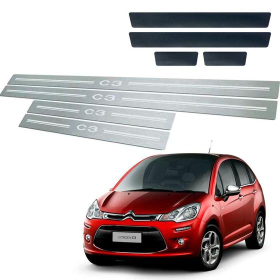 Imagem de Soleira Porta Vinil Citroen C3 13 14 15 16 17 18 19 Aço Inox