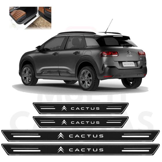 Imagem de Soleira Premium Citroen C4 Cactus 2020 Preto Resinado 4 Pçs