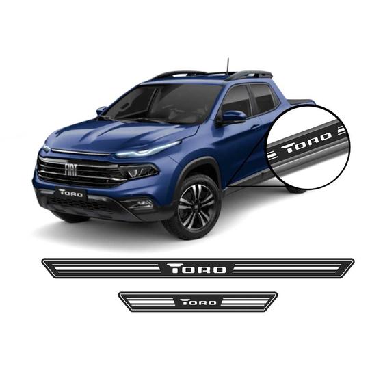 Imagem de Soleira Resinada Fiat Toro Proteção Carro 4 Portas 4 Peças