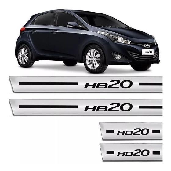 Imagem de Soleira Resinada Porta Hyundai Hb20 12 13 14 15 Adesivo 4pçs