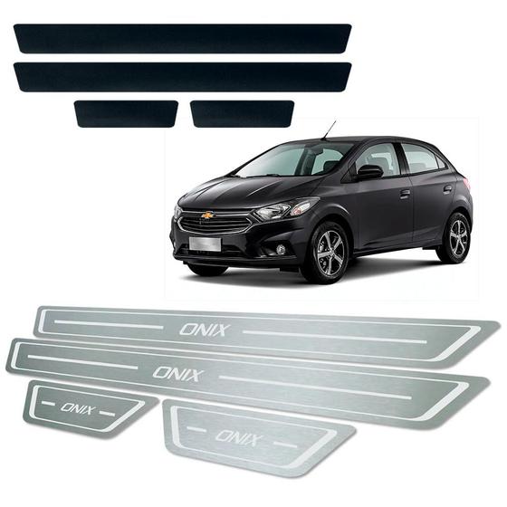 Soleira + Vinil Chevrolet Onix 13 14 15 16 17 18 19 Aço Inox Menor preço em Soleira + Vinil Chevrolet Onix 13 14 15 16 17 18 19 Aço Inox