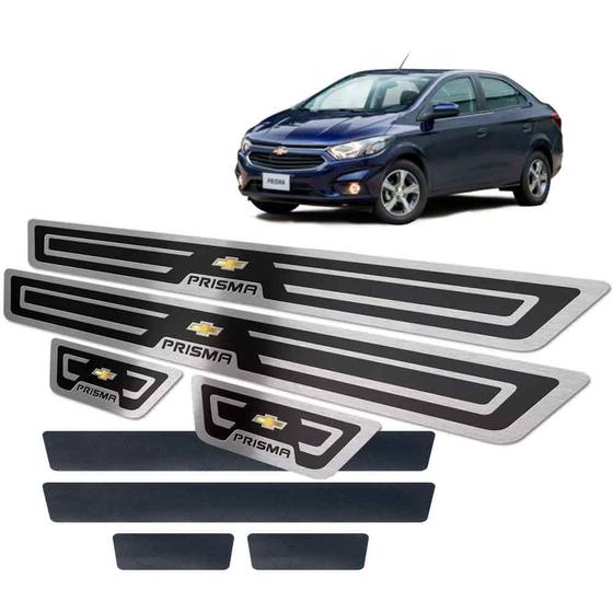 Imagem de Soleira + Vinil Chevrolet Prisma 2013/2019 Preto Alto Relevo