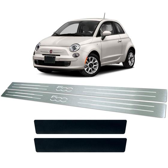 Imagem de Soleira + Vinil Fiat 500 10 11 12 13 14 15 16 17 Aço Inox