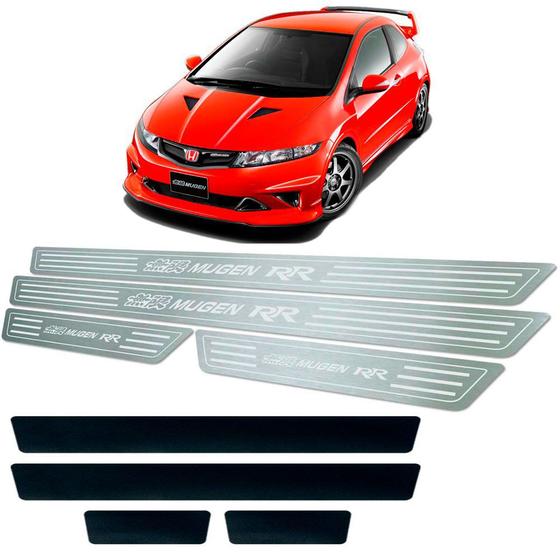 Soleira + Vinil Honda Civic Mugen Rr 12 13 14 15 16 Aço Inox Menor preço em Soleira + Vinil Honda Civic Mugen Rr 12 13 14 15 16 Aço Inox