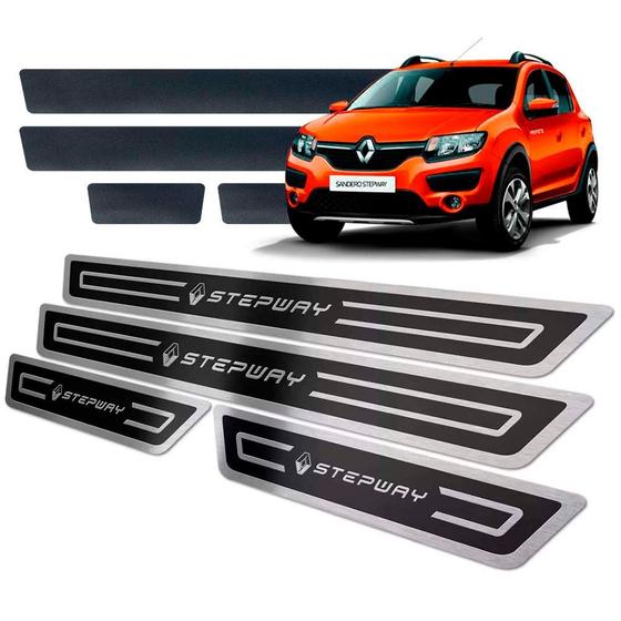 Imagem de Soleira + Vinil Sandero Stepway 2014/2019 Preto Alto Relevo