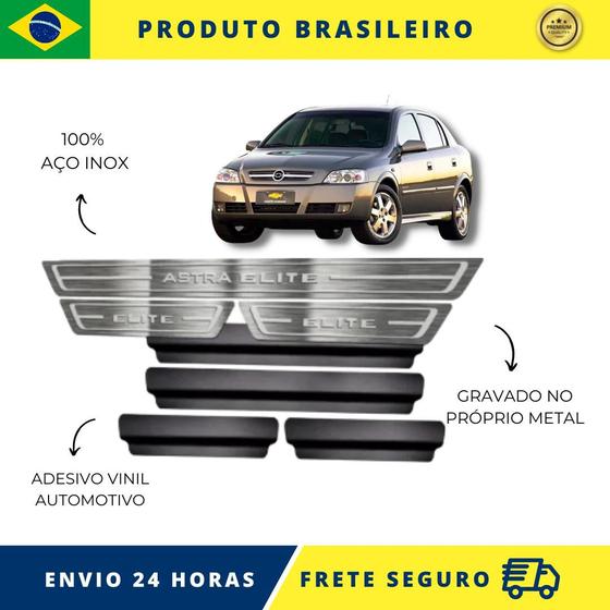 Imagem de Soleiras de Carro 100% AÇO INOX do Gm Chevrolet Astra Elite 2004 Acima, serve com perfeição Premium Envio Rápido Brasil