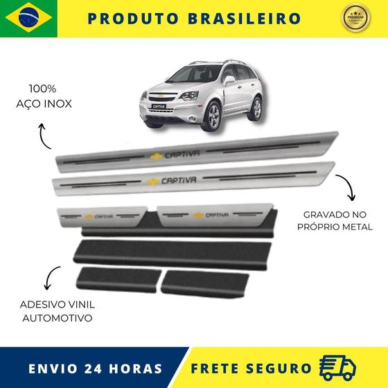 Imagem de Soleiras de Carro 100% AÇO INOX do Gm Chevrolet Captiva 2008 Acima, serve com perfeição Premium Envio Rápido Brasil