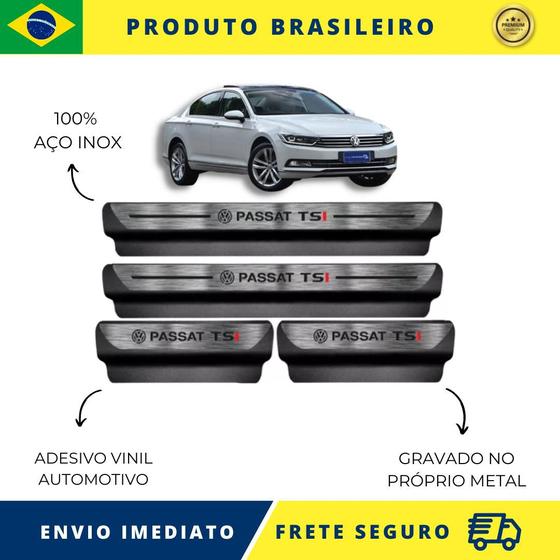 Imagem de Soleiras de Carro 100% AÇO INOX do Volkswagen Passat Tsi 2004 acima, serve com perfeição Premium Envio Rápido Brasil