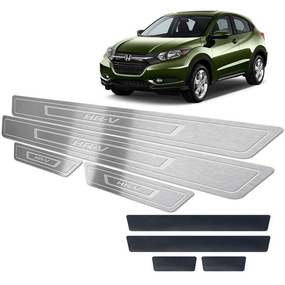 Soleiras Em Aço Inox Honda Hr-v 2016/2018 Com Vinil Prata Menor preço em Soleiras Em Aço Inox Honda Hr-v 2016/2018 Com Vinil Prata
