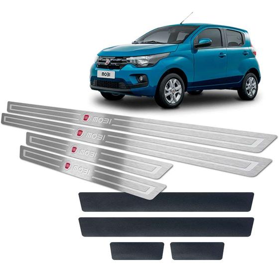 Soleiras Em Aço Inox Mobi 2017/2019 Com Vinil Prata Menor preço em Soleiras Em Aço Inox Mobi 2017/2019 Com Vinil Prata
