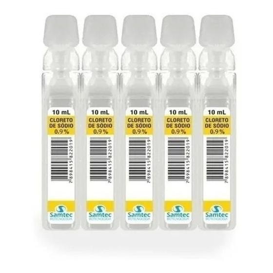 Imagem de Solução Fisiológica 0,9% - 1 caixa com com 200 flaconetes de 10ml cada. Soro Fisiológico.