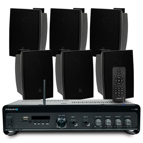 Imagem de Som Ambiente Igreja Eventos Chacara Bluetooth Usb + 6 Jbl Caixa Potente Cor Preta