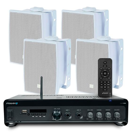 Imagem de Som Ambiente Receiver Amplificador Slim 3200 Optical Bluetooth Controle Usb + 4 Caixas Jbl C321