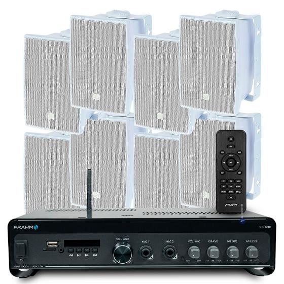 Imagem de Som Ambiente Receiver Amplificador Slim 3200 Optical Bluetooth Controle Usb + 8 Caixas Jbl C321