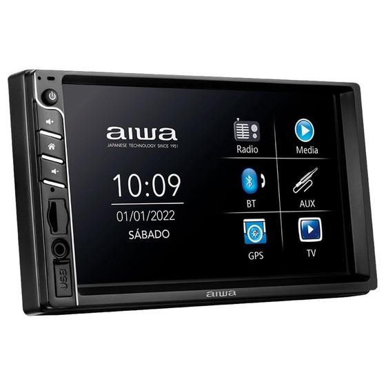 Imagem de Som Automotivo Aiwa AWS-CA-DD-01  Central Multimidia Car, USB, Aux, Pen Drive, SD Card, Preto, 100W RMS
