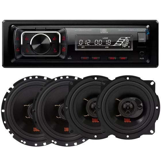 Imagem de Som Automotivo Bluetooth Jbl Carro Usb Sd Mp3 Player + 4 Alto Falantes Portas Jbl