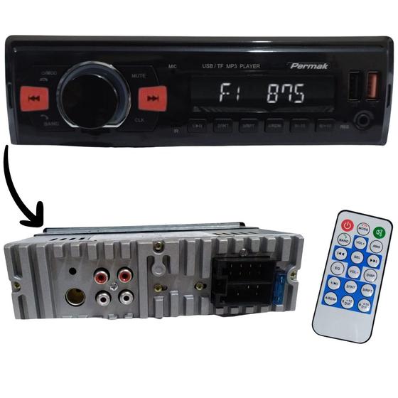 Imagem de Som Automotivo Bluetooth Radio Mp3 Usb Saída 4x45wrms Permak