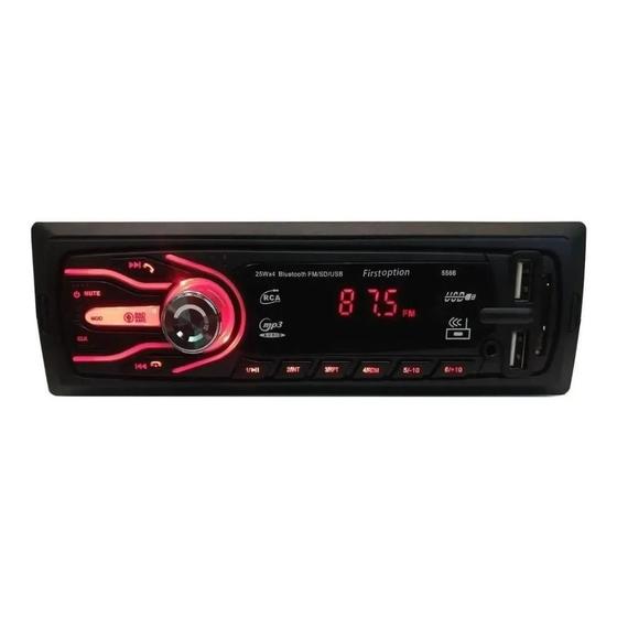 Imagem de Som Automotivo Bluetooth Usb Cartão Memória Rádio Fm Relógio