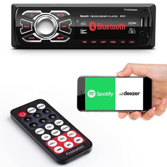 Imagem de Som automotivo First Option 6630BSC com USB, bluetooth e leitor de cartão SD