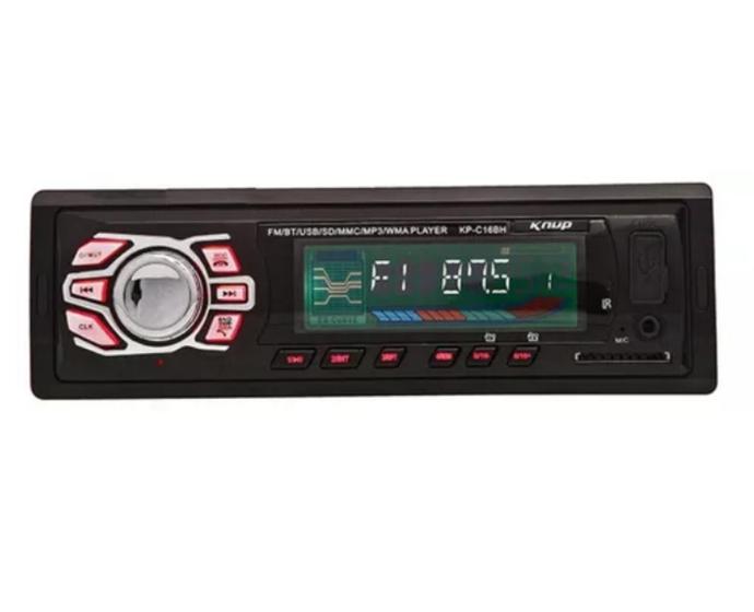 Imagem de Som Automotivo Knup KP-C16BH Pra Carro com USB, Bluetooth e Leitor de Cartão SD