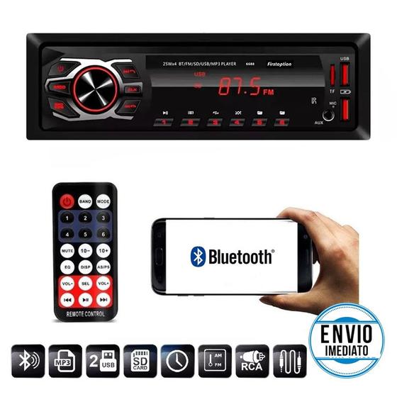 Imagem de Som Automotivo MP3 Bluetooth 4 X 25W RMS M-6688 - First Option