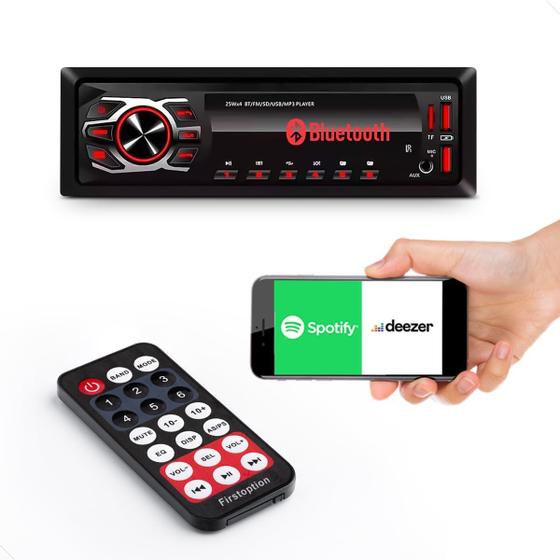 Imagem de Som Automotivo MP3 Player Bluetooth,Entrada Auxiliar,P2,Rádio FM,Saída RCA,SD,Viva Voz,USB