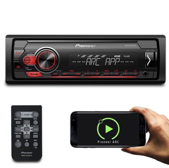 Imagem de Som Automotivo Pioneer MVH-S118UI MP3 Player 1 Din Android Iphone Media Receiver Mixtrax Spotify