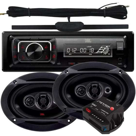 Imagem de Som Automotivo Radio Mp3 Player Jbl Bluetooth + 2 Falante 6x9 Pol + Antena e Amplificador Stetsom